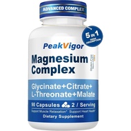 5 in 1  Complex, 976mg Complex with  Glycinate, Citrate, Malate & L-Threonate, Vitamin B6 for High A