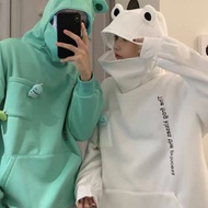 Cute Frog Pattern Shirt New Korean Style Unique Fabric Hoodie*--119 Cute Hoodie Cropped Hoodie