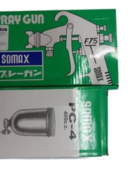 SOMAX กาหงาย พ่นสี F75 รู หัวพ่นขนาด1.5 MM ความดันลม  5.0 Kg/ cm  รุ่น SOMAX F75  ตัวแทนจำหน่ายอย่าง