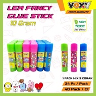 [24 PCS] LEM GLUE STICK FANCY 10 GRAM / LEM ROKOK LINTING / GLUE STIK NON TOXIC MURAH [PRODUK TERBAI