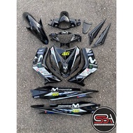 COVERSET BODYSET LC135 ORIGINAL HONG LEONG YAMAHA (HLY) LC135 V1 HITAM FULL + MONSTER NEW DESIGN LIM