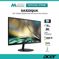 ACER 31.5" SA322QUA / SA322QU A LCD WQHD (2560x1440@75HZ) IPS PANEL LED MONITOR (1MS, INPUT: DP+ HDM