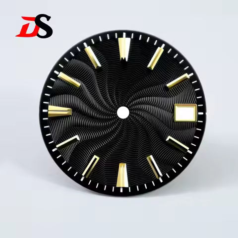 NH35 Dial 28.5mm Black Guilloche Dial Black Lume Custom Logo Sterile NH34 NH38 Movement No Date/3 O'