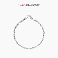 LAZO DIAMOND Twisted Singapore Chain Bracelet in 9k White Gold