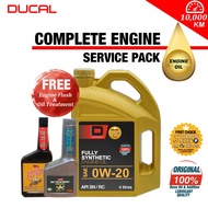 ✼DUCAL FULLY SYNTHETIC Engine Oil 0W20 SN/RC 4 Litres (FREE ENGINE FLUSH &amp; OIL TREATMENT) 0W20 4L MINYAK HITAM ENJIN⚘min