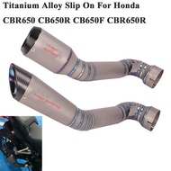 Titanium Alloy For Honda CBR650 CB650R CB650F CBR 650 Motorcycle SC Project Exhaust Piping Link Pipe Carbon Fiber Muffler