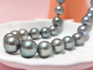 天然海水珍珠 大溪地黑珍珠 鉑金灰 項鏈