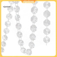 (VIP)  1Pc 33ft Clear Acrylic Beads Garland Chandelier Hanging Curtains Wedding Supplies