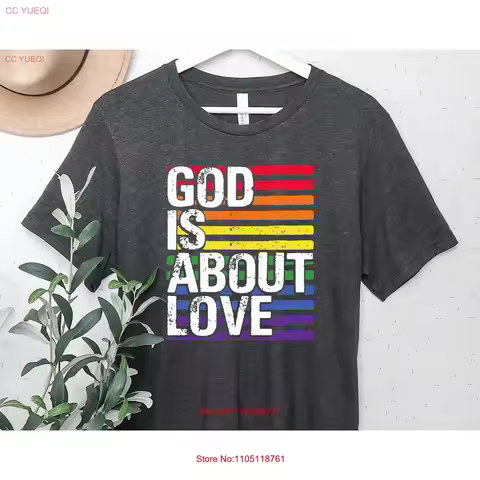 God Is About Love T Shirt Pride LGBTQ For Gay Lesbian vintage Washed Unisex graphic Versatile fashio