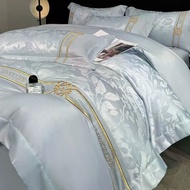 European Luxury Jacquard TC1600 100% Cotton 4IN1 Bedsheet Set Quilt Cover Bedsheet Pillow Case Weddi