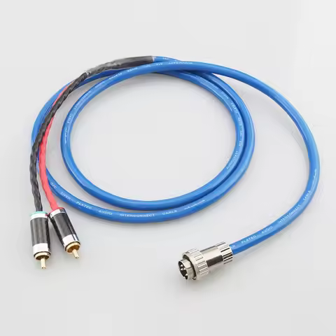 4-Pin 5 Pin Din Twist Locking Connector to Stereo 2 x RCA Plugs Naim HiFi Audio Cable Phono OFC Silv