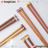 MAGIC Sushi Noodle Chopsticks, Wooden Cute Animals Long Chopstick, Japanese Style Reusable Tableware