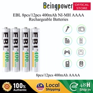 EBL 8pcs 12pcs 400mAh Ni-MH AAAA Rechargeable Battery For Flashlight Doorbell Alarm Clock Surface Pe