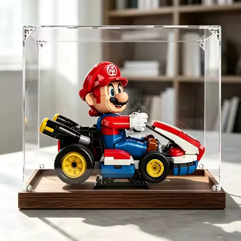 Acrylic display case for lego 72037 go kart -- dustproof figurine storage box (13.78*9.84*11.81 inch