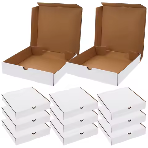 30Pcs White Cardboard Pizza Boxes 6 Inch Kraft Corrugated Takeout Packaging Reusable Freshness Prese