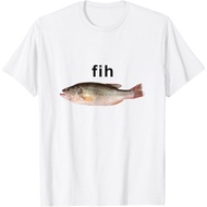 “Fih” Funny Misspelled Fish Meme, Simple Humor T-Shirt