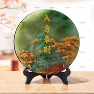 现货八方来财精致玉石松柏相框卧室摆台桌面摆件送朋友礼品爆款推荐