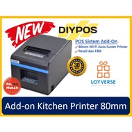 (Add-On Printer Wifi) DIYPOS Loyverse Mesin Cashier Murah Printer Wifi 80mm Kitchen Order Receipt Pr