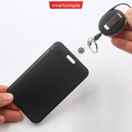 SMARTSIMPLE ID Card Holder Badge Holders with Retractable Clip Scratch-Proof ID Cases for Students W