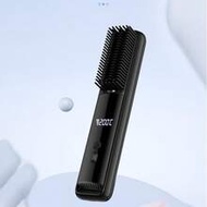Wireless Negative Ion Straightening Brush With Cold Air Styling, LCD Display Adjustable Temperature 