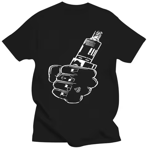 men clothing 2024 SUMMER TOPS New VAPE FIST E-CIG VAPING VAPORIZER JUICE SMOKE LIT Mens Charcoal T-S