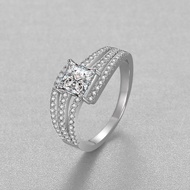 100% Italian s925 Women's Ring 925 Sterling s925 Princess Cut Luxury Women Ring