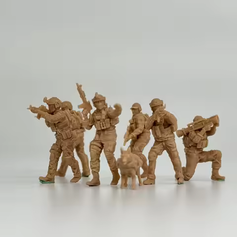1/72 Scale Resin Model kit US Iraq Anti-terrorism Unit 6 soldiers 1 military dog tabletop Figures Mo