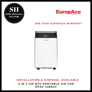 EUROPACE EPAC 14B6UV 4 in 1 14K BTU PORTABLE AIRCONDITIONER - 1 YEAR MANUFACTURER WARRANTY + FREE DELIVERY