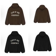 Men's and Women's Essentials New FOG Letter Patch Embroidered and Velvet Hoodie