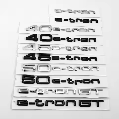 Car Trunk Sticker 3D ABS Black Silver 40e-Tron 45e-Tron 50e-Tron Decal Center Cover For Audi B8 A3 8