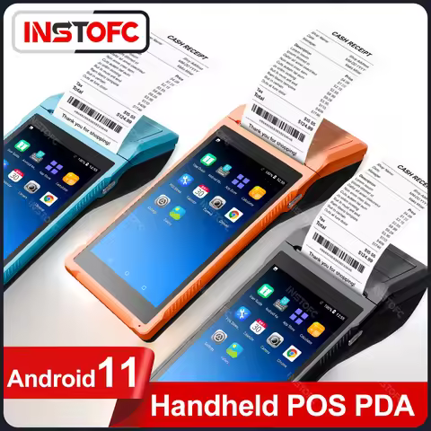 Handheld POS Receipt Printer for Android 11 1D 2D QR Barcode Scanner PDA Terminal Support 3G WiFi To