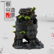 Aquarium coration鱼缸水草造景树脂四面佛躲避屋隐藏房宠物房