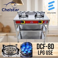 CHELSTAR Gas Stove DCF-8D | 2 Burner Stainless Steel Gas Cooker | Energy Saving | Home Kitchen Stove