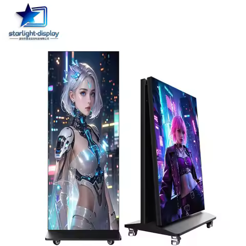 Indoor Foldable LED Poster Screen P1.8 P2 P2.5 Portable Digital Display Video Wall for Store Events 