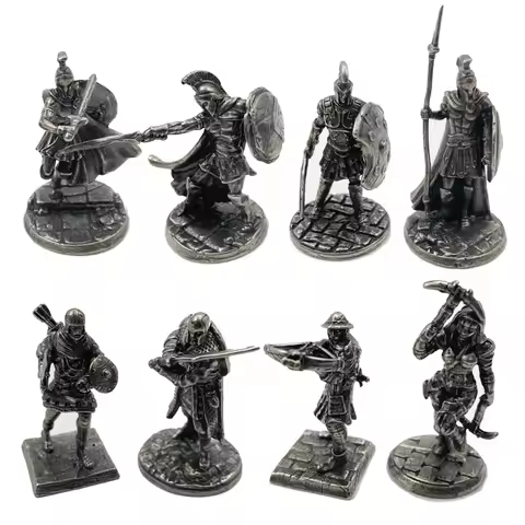1PC Ancient Rome Soliders Figurines Miniatures Vintage Metal Soldiers Model Statue Desktop Ornament 