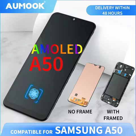 AMOLED Pantalla Display LCD For Samsung A50 LCD Digitizer Assembly With Frame Pantalla For Samsung A