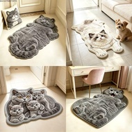 BACKSTREET4FC3  Visual Cat Rug, Cute 40x60 50x80cm Bathroom Floor Mat,  Washable Animal Pattern Anti