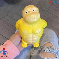 ALICE Squeeze Vent Gorilla, Orangutan Yellow Squeezing Monkey Toys, Creative Elastic Stretch 16cm So
