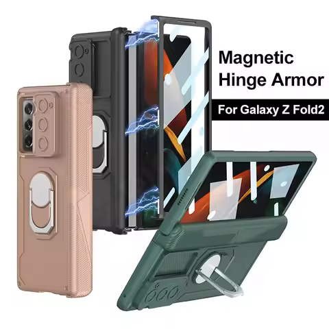 Magnetic Hinge Armor Plastic Case For Samsung Galaxy Z Fold 2 Outer Glass Protective Shockproof Cove