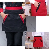Ready Stock Unisex Waiters Slant Pocket Half-Length Aprons Restaurant Hotel Cafeteria Canteen Chef A