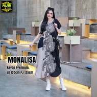 Monalisa dres midi rayon jumbo ld 120 dress clothes bju dres daster busui fashion clothes xxl cool m