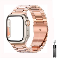 สายเหล็กสแตนเลสสำหรับสายคาด Apple Watch 45มม. 41มม. 40มม. 44มม. สร้อยข้อมือโลหะ Correa I Watch 7 6 5 SE 8เคสเปลี่ยนเป็น Ultra