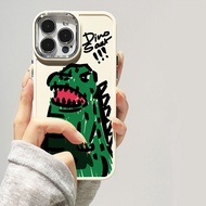 Casing for iPhone 11promax 14promax 11 12 13promax X XR XS MAX 7plus 8Plus Green Little Monster Graffiti Pattern Shock and Dirt Resistant Metal Photo Frame Case