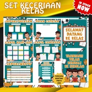 Set Keceriaan Kelas 23 Design 2025 TS25 Banner Hiasan Kelas untuk Murid Kelas Sekolah | Standard Siz