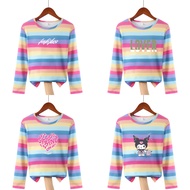 baju t-shirt color block Kasual Kanak-kanak Baju T Budak lelaki Budak perempuan usia sekolah Kapas B