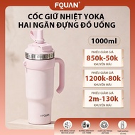 Fquan Extremely large capacity 1000ml Thermal cup sports thermo cup With handle Keeps cold extremely