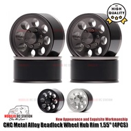 CNC Metal Alloy Beadlock Wheel Hub Rim 1.55 Inch Eight Hole Hex 12mm 4Pcs RC Car Crawler Adventure