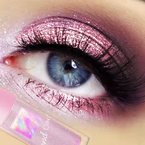 6 Color Glitter Liquid 1PC Eye Shadow-Metallic Smudge-Proof Makeup Gifts Glitter Eye Shadow Pink Blu