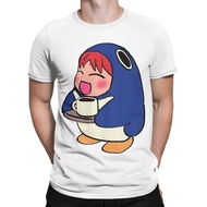 Cartoon【Azumanga Daioh 】graphic 100%cotton O-neck red T-Shirt for men