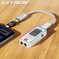 KEYSION USB Type-C ชิปถอดรหัสเครื่องขยายเสียง DAC หูฟัง CS43198แบบพกพา SGM8262X2 Op-Amp 768KHz DSD25